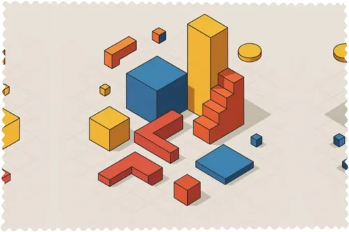 Miniatura 8 de Juego de 4 manteles individuales rectangulares, resistentes al calor 3D isométricos impresos para cocina y comedor
