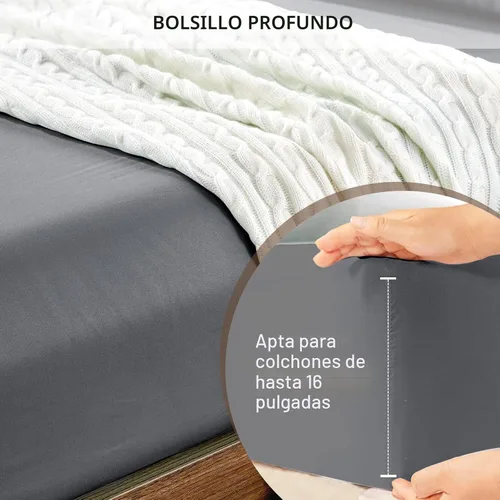 Miniatura 4 de FreshCulture Sábana Bajera Ajustable Tamaño King Solamente - Sábana Bajera de Calidad Hotelera Tamaño King - Ultra Suave y Transpirable - Microfibra