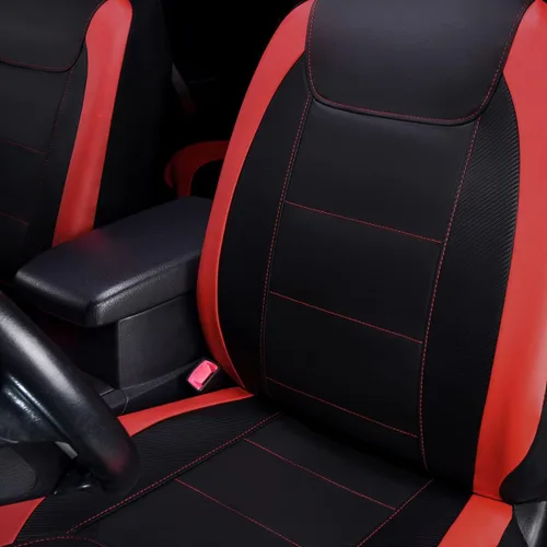 Miniatura 4 de Fundas para asientos de coche Flying Banner, protectoras, impermeables, de cuero sintético con fibra de carbono para asientos delanteros y traseros