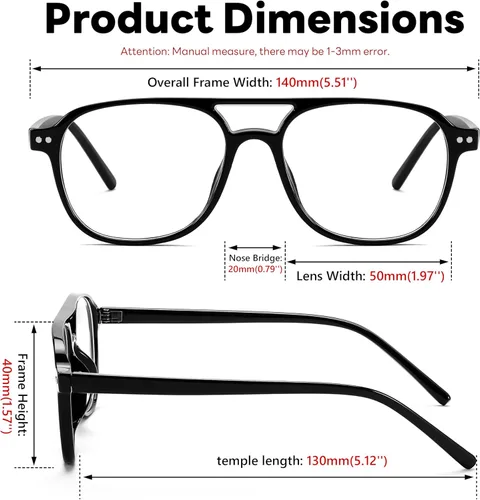 Miniatura 7 de FEISEDY Gafas de bloqueo de luz azul para mujeres y hombres, cuadrados, ligeros, antifatiga ocular y deslumbramiento UV B0141