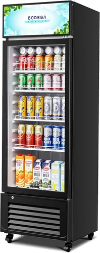 Miniatura 10 de BODEGA COOLER - Enfriador de bar trasero con 2 puertas de vidrio, refrigerador de bebidas debajo del mostrador de 76 cm, refrigerador comercial