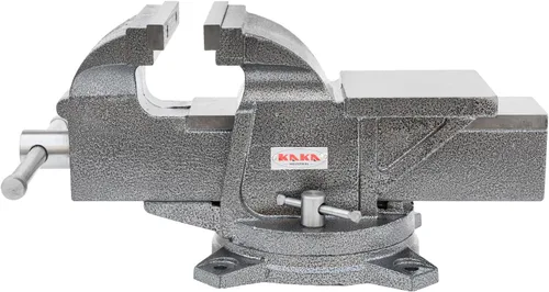Miniatura 38 de KAKA INDUSTRIAL Prensas de banco de 3 pulgadas de ancho de mandíbula, apertura de mandíbula de 3.5 pulgadas, Base giratoria resistente