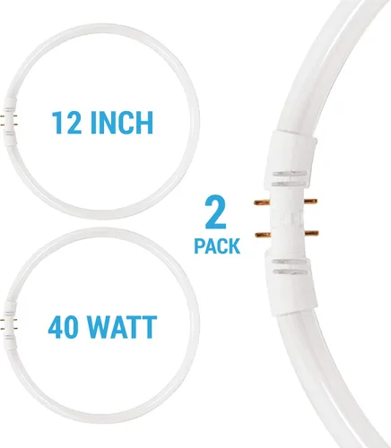 Miniatura 3 de KOR Paquete de 2 círculos fluorescentes FC40T5/830-12 pulgadas, T5, 40 W, 3000 K, blanco cálido, base 2GX13, (FC12T5/830)