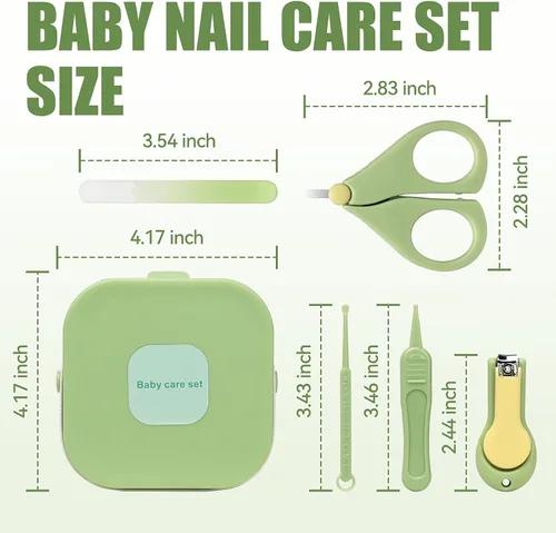 Juego de cuidado de uñas para bebé, 5 en 1, cortaúñas para bebés, kit de aseo infantil, juego de manicura para recién nacidos, bebés, niños pequeños