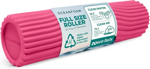Miniatura 29 de Oceanfoam Tidal Roller - Azul Marino Oscuro - Rodillo de espuma para masaje muscular para dolor de espalda y estiramiento - Textura de onda ancha