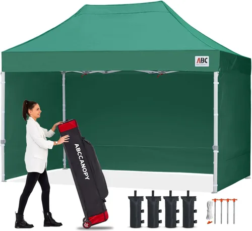 Miniatura 66 de Abccanopy - Toldo de 10 x 10 pies, con paredes laterales, sombra instantánea, con bolsa con ruedas para guardarlo. Incluye 4 bolsas de lastre, Azul