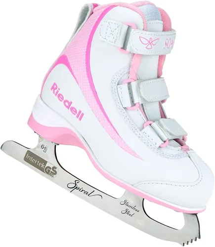 Miniatura 6 de Riedell Soar Junior - Patines de hielo para niñas y niños, elegantes zapatos de patinaje aislados con forro de espuma, cuchillas de acero inoxidable