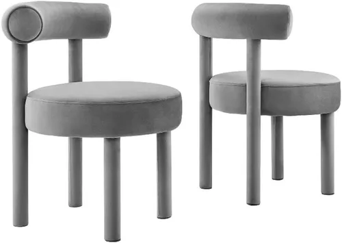 Miniatura 40 de Modway EEI-6705-IVO Toulouse Boucle - Juego de 2 sillas de comedor de tela, color marfil
