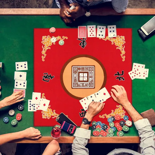 Miniatura 6 de Juego de 2 alfombrillas Mahjong para mesa Mahjong, antideslizantes, con reducción de ruido, para juegos de mesa de póquer, azulejos, dominó, fiesta