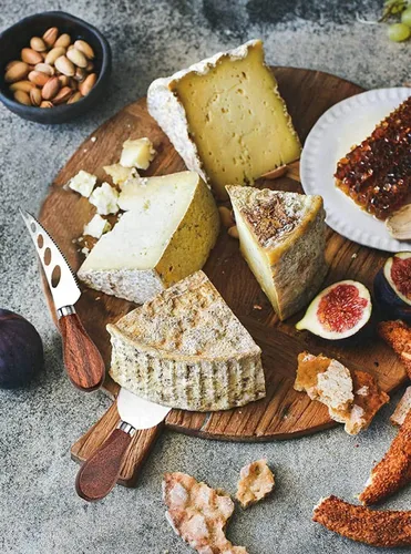 Miniatura 5 de Juego de 6 cuchillos de queso con mango de madera, juego de cuchillos de queso de acero inoxidable mini para charcutería y queso untable, pinzas