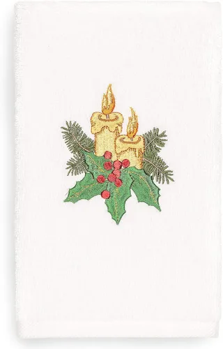 Miniatura 13 de Toalla de mano bordada de lujo 100% algodón turco, racimo de acebo de Navidad