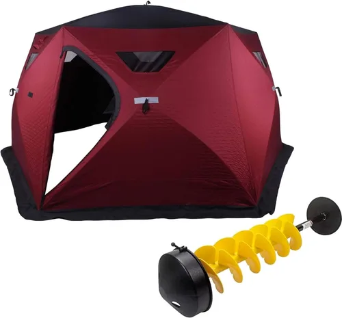 Miniatura 7 de THUNDERBAY Ice Cube Series Pop-Up Hub-Style Ice Fishing Shelter, 68-112 Square Feet of Fishable Area, Portable 6-8 Person Ice Shanty