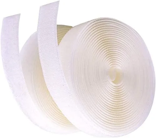 1 pulgada de ancho en negro o blanco para coser, estilo de costura no adhesivo de alta calidad, incluye gancho y bucle, ambas tiras de cinta