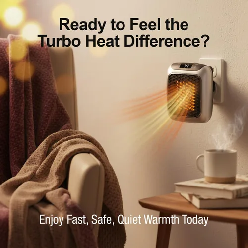 Miniatura 7 de Ontel Handy Heater Turbo Wall Outlet Calentador Enchufable - Calentador de Espacio de Cerámica Portátil para Interiores con Termostato Ajustable
