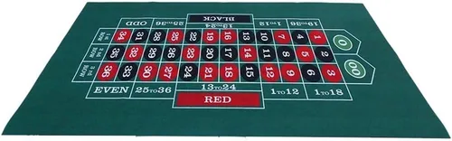 Alfombrilla de juego de ruleta, 23.6 x 35.4 in, fieltro verde, alfombrilla de juegos de casino de doble cara, alfombrilla de mesa de blackjack