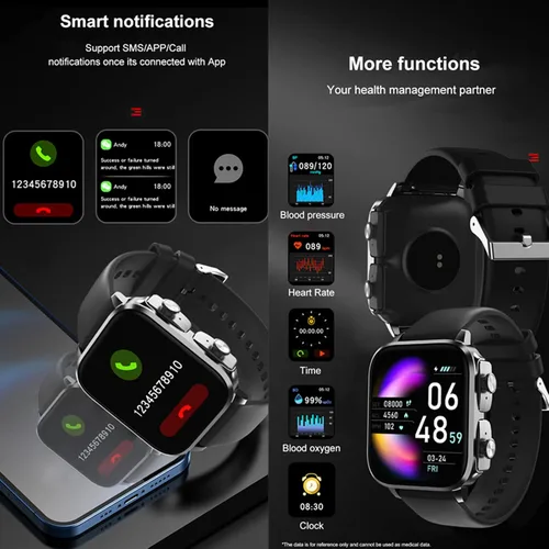 Miniatura 5 de Tuanzi T22 - Reloj inteligente 2 en 1 de 1.83 pulgadas con auriculares TWS inalámbrico Bluetooth Combo Bluetooth Llamada Bluetooth Frecuencia