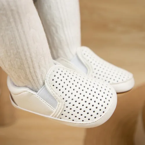 Miniatura 2 de Meckior - Zapatos para recién nacidos, tipo mocasines de lona con suela suave para recién nacidos, bebés, niños y niñas que estén dando sus primeros