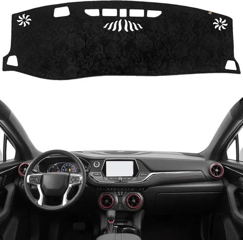 Miniatura 29 de Cubierta del Tablero Alfombrilla del Salpicadero Ajuste para Chevy Equinox 2024-2018 (Sin Modelos HUD), Alfombrilla del Tablero del Coche Negro