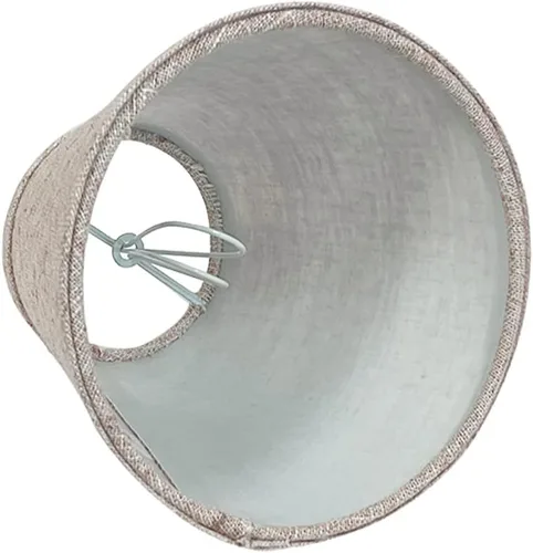 Miniatura 3 de TOOTOO STAR - Mini pantalla de barril marrón doble con clip, pantalla de tela de barril para candelabros de mesa, lámpara de pie de pared, repuesto