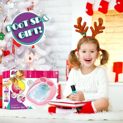 Miniatura 7 de Juego de regalo para el día de spa para niñas, regalo de cumpleaños de Navidad, arte de uñas, salón de belleza, kit de accesorios de spa para pies