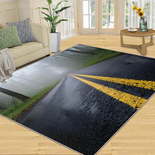 Miniatura 26 de Autumn Forest Rugs for Bedroom, Lake Forest Area Rug, Landscape Photo Rugs for Living Room, Indoor Non-Slip Rug, Machine Washable Carpet for Front