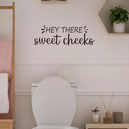 Miniatura 3 de Vancetyno Hey There Sweet Cheeks - Calcomanías de vinilo para baño, decoración de baño