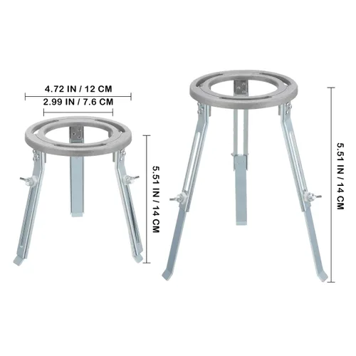Miniatura 2 de ULTECHNOVO Soporte de trípode ajustable de aluminio para calefacción Bunsen, trípode de laboratorio de 5.5 pulgadas de altura, soporte de calor