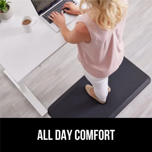 Miniatura 7 de GORILLA GRIP Alfombrillas cómodas y acolchadas para cocina, 48x20, parte superior suave resistente al agua y a las manchas, tapete antifatiga Negro