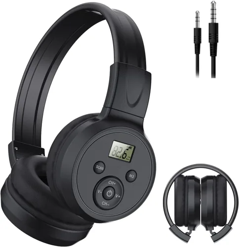 Auriculares de radio FM personales portátiles con la mejor recepción, auriculares FM plegables receptor de radio para reuniones, trabajos diarios,