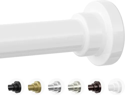 Miniatura 11 de Mcrbeay Barra de cortina de ducha, barra de ducha resistente de 1 pulgada de diámetro, antideslizante, ajustable, de 28 a 74 pulgadas, sin Negro