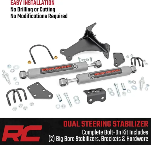 Miniatura 3 de Estabilizador de dirección dual Rough Country N3 para Ford Super Duty 2005-24 - 8749130