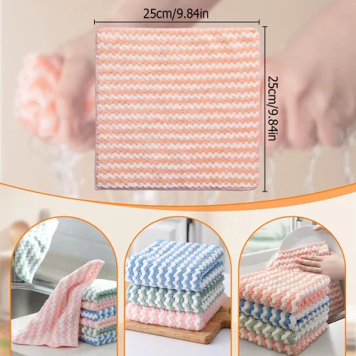 Miniatura 6 de Wegodal Paño de Limpieza de Microfibra Engrosado, Toallas Reutilizables y Lavables Mejoradas para Secar y Lavar Platos, Toallas de Cocina