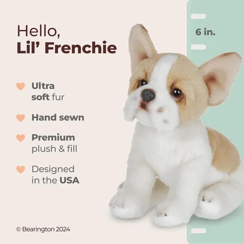 Miniatura 2 de Peluche Bearington Lil' Frenchie el Bulldog Francés, oso de peluche bulldog de 6 pulgadas Lil' Frenchie de 6 pulgadas