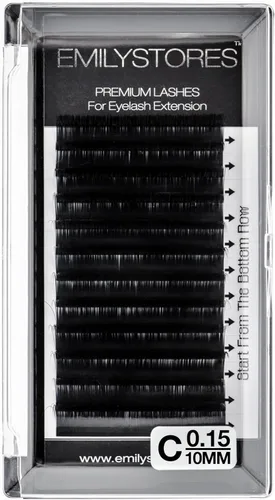 De Emilystores, extensiones de pestañas C-Curl (única talla) con 0.006 pulgadas de grosor, pestañas postizas de seda y visón en un solo paquete,