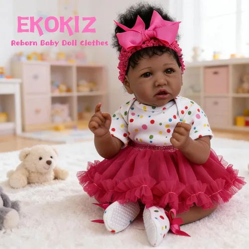 Miniatura 2 de EKOKIZ Ropa de muñecas Reborn de 17 a 20 pulgadas, ropa realista para recién nacidos, accesorios de regalo, juego de regalo para muñecas de bebé