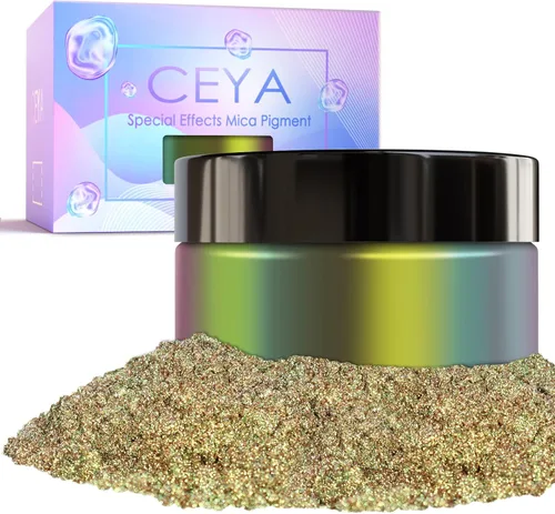 Miniatura 23 de Ceya Polvo de mica camaleón, 1.8 onzas/1.76 oz de polvo cromado Midnight Dream Chrome, pigmento de cambio de color con efecto nacarado de grado