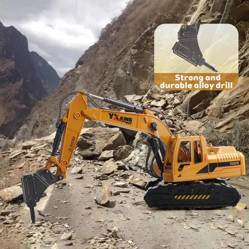 Miniatura 3 de Camión de juguete ABS fundido a presión para niños de 3 a 12 años, vehículo de construcción de metal alimentado por fricción con cabina giratoria