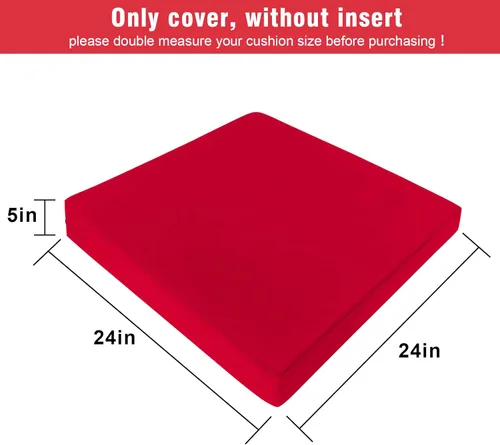 Miniatura 2 de GUEGLSA Fundas de cojín de repuesto para exteriores de 24x24x5 pulgadas, fundas impermeables para asientos de patio, fundas para cojines de silla