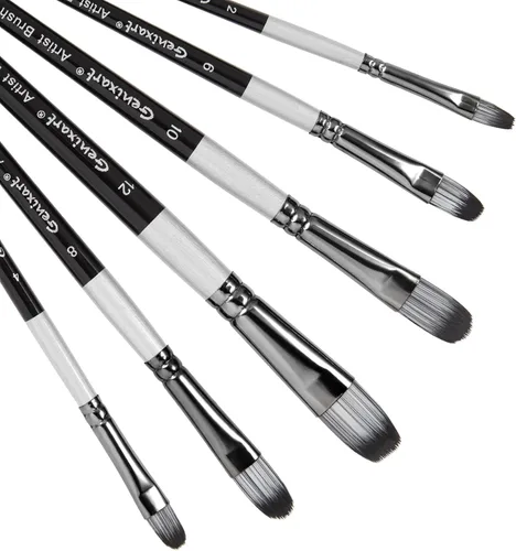 Juego de pinceles Filbert, 6 piezas de pinceles de artista para pintura acrílica, óleo, acuarela, gouache, pinceles de nailon premium para