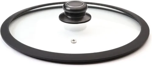 Black Cube Juego de ollas y sartenes con tapa, 11 pulgadas, color negro, vidrio templado, apto para utensilios de cocina de inducción y