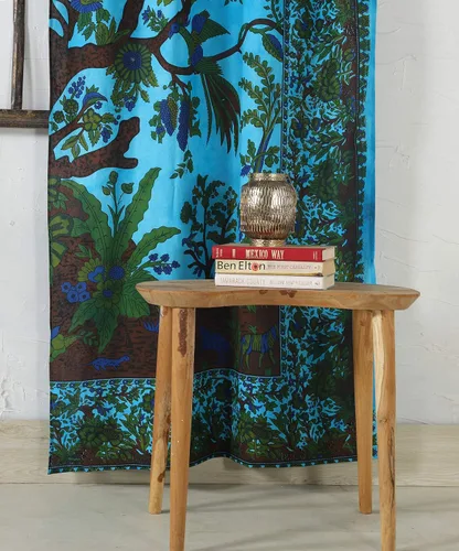 Miniatura 5 de Popular Handicrafts Paneles de Cortina Mandala Tie Dye del Hermoso Árbol de la Vida Hippie Bohemio Indio Turquesa