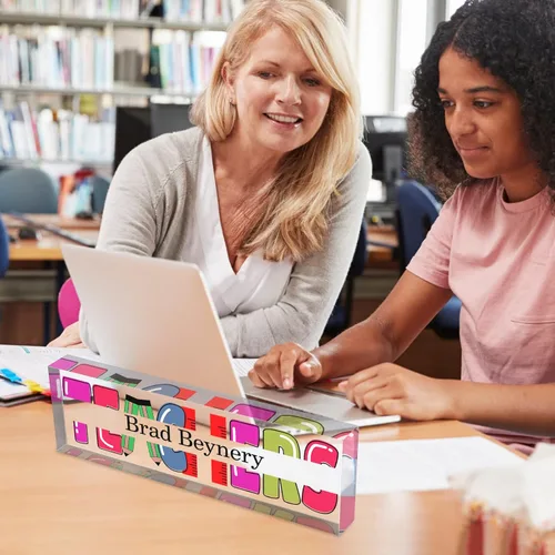 Miniatura 7 de Placa de nombre personalizada para escritorio de profesor para aula, placa de identificación personalizada para escritorios, placa de escritorio