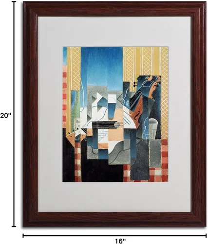 Miniatura 6 de Trademark Fine Art Bodegón con violín y guitarra obras de arte por Juan Gris, marco de madera, 11 x 14 pulgadas