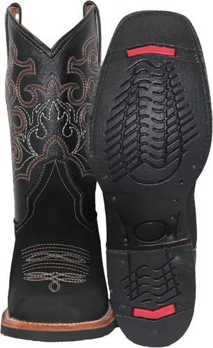 Miniatura 2 de Botas vaqueras de cuero para hombre con puntera cuadrada Western Rodeo