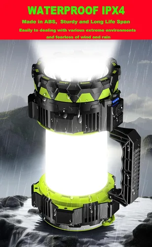 Miniatura 5 de Focos LED grandes, linternas, 22000 lúmenes, 6 modos, recargable, portátil, para campamento, caza, luces de trabajo portátiles para emergencias