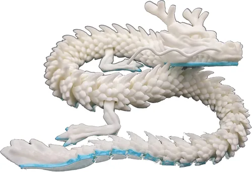 Miniatura 13 de Dragón impreso en 3D – Personalizable, hecho a pedido, juguete articulado del dragón mítico, regalo (M, negro con vientre verde lima)