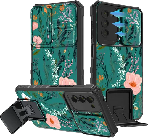 Miniatura 1171 de Funda para Samsung Galaxy S22 Ultra 5G, Galaxy S22 Ultra con cubierta de cámara deslizante, funda resistente de doble capa con función atril Black