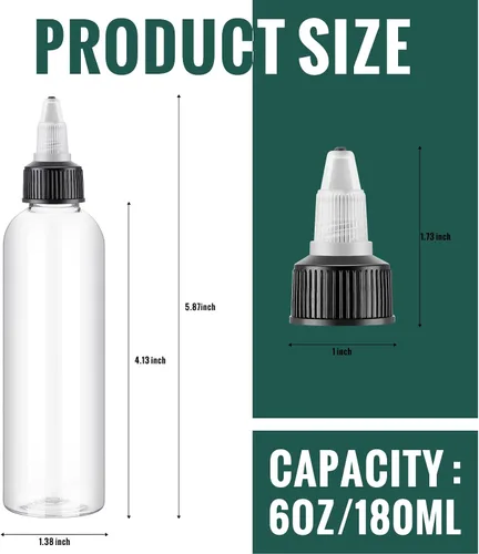 Miniatura 2 de Tanlade Paquete de 50 botellas redondas de plástico de 3.4 onzas con tapas, dispensador de aceite para campamento, botellas de pintura con tapas