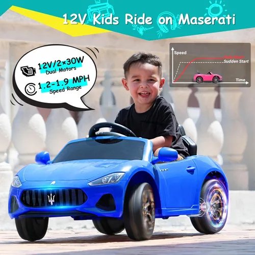 Miniatura 2 de Joywhale - Auto de juguete con licencia Maserati para niños de 12 V, vehículo eléctrico con batería, para edades 3-6, con control remoto de 2.4G