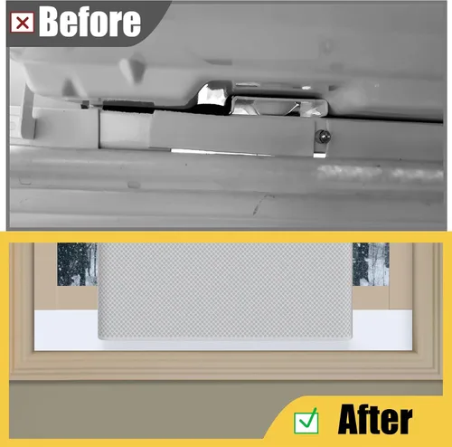 Miniatura 5 de Paquete de 2 bloques de espuma para unidades de aire acondicionado en forma de U, bloque de espuma lateral de cortina de CA para ventana con cinta